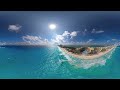 Cancun, Mexico. Blue water scenic flight. 12K 360 video.