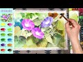 Flower Watercolor - morning glory (sketch & color mixing process) NAMIL ART