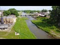 Drone view North Fork Maquoketa River - Cascade, Iowa.