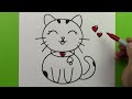 8'den Sevimli Kedi Resmi Nasıl Çizilir, Kolay Yoldan Adım Adım Sayılarla Kedi Çizimi, Kolay Çizimler