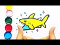 How To Draw Shark with Rainbow Colors for Kids. | Kids Art Cafe,1