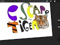 I made escape the tiger logo in procreate