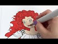 Disney Princess Coloring Book Compilation 10 Princesses Ariel Merida Aurora Elena Jasmine Tiana