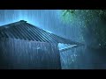 Strong Rain Thunderstorm for Sleeping | Hard Rain on Tin Roof & Very Intense Thunder Sounds at Night