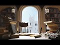 Castle Library on a Spring Morning | (No Music) 2 Hours of ambient sounds & animated background