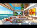 Tranquil Jazz Seaside 🌊 Jazz Instrumental Music with Ocean Sounds in Luxury Apartment to Focus,Relax