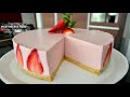 CHEESECAKE DE FRESA SIN HORNO | #VickyRecetaFacil