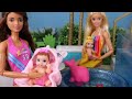 Barbie & Ken Doll Family Pool Party Story
