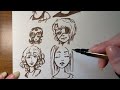 Real Time Sketching Session ~ Full Process (No Talking, Brush Pen Only)