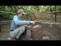 Building Complete Survival Underground Warm Bushcraft Shelter For Winter Season, Clay Fireplace