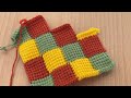 super easy crochet tunisian baby blanket ✅ bu modele bayılacaksınız sonbaharın muhteşem renkleri 😍