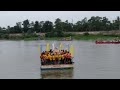 Pag usad ng fluvial procession lulan ang tatlong banal na imahen ng parokya ni Santiago Apostol