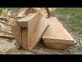 split wood to make coffin boards,kayu tembusu#chainsawman#woodworking#borneo#stihlms660