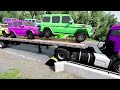 Double Flatbed Trailer Truck vs Speedbumps Train vs Cars  Tractor vs Train Beamng.Drive 05