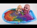 Satisfying Video l How to Make Rainbow Bathtub  with Mixing Slime from Glitter Cutting ASMR #46