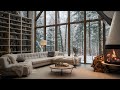 Cozy Winter Forest Snowfall by the Window | Fireplace Ambience for Stress Relief and Better Sleep