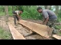 Process For Making Block's 6cm × 8cm × 240cm Wood With Assembled Chainsaw