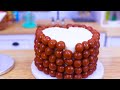Yummy Rainbow Chocolate Cake Recipe 🌈🍫 Melting Chocolate Miniature Two Tier Rainbow Cake Decorating