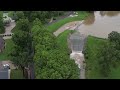 Drone video: Dam failure in Nashville, Illinois, after several inches of rain