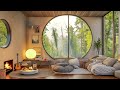 January Morning Glows in Forest Bedroom With Fireplace & Relaxing Jazz | Piano Music for Work, Focus