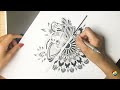 How To Draw Mandala Pattern -  Happy Couple Mandala Peacocks