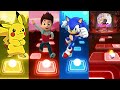 Pikachu 🆚 Paw Patrol 🆚 Sonic Hedgehog Boom 🆚 Chota Bheem - Tiles Hop EDM Rush