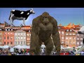 Polish Cow Fight with Scary Monsters in Warsaw Poland | Siren Head, Haggy Waggy, King Kong