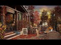 Fall Porch Coffee Shop Ambience with Smooth Jazz Music for Relaxing, Studying and Working