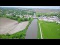 Looking at the Maquoketa river and waterfalls from drone POV in Cascade, IA