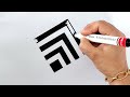 Easy 3d hole illusion drawing tutorial step by step on paper for beginners | 3d anamorphic illusion