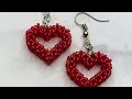 How To Make Seed Bead Heart Earrings💖 DIY Jewelry Tutorial