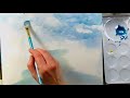 River and Mountain Landscape in watercolors (Beginner Watercolor Painting tutorial)