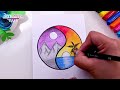 Cómo dibujar un PAISAJE DÍA Y NOCHE con lápices de colores - ideas de dibujos fáciles