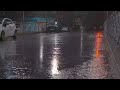 Peace of mind with heavy rain falling on a quiet night street, goodbye to insomnia, Rain sounds ASMR