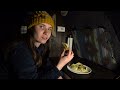 Cooking a Gourmet Meal While Winter Truck Camping | Dumplings & Brownies