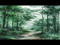 Healing_Calm Music_Watercolor_Cool Wind_Forest Road