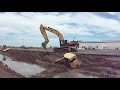 345CL Excavator Pulls Out 2 Deere Dozers From a Canal 