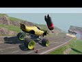 Big & Small Monster Truck Golden Mcqueen vs Big & Small Monster Truck Mcqueen vs Trains | BeamNG