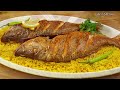 Grilled fish with a special seasoning 🐠 with yellow fish rice and sauce