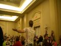 Vic Mignogna sings to Travis Willingham.