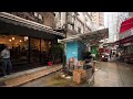 Rainy Walk at Cat Street Antiques Market in Hong Kong | 4K 60FPS
