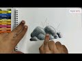How to draw rocks and grass | Oil pastels drawing| Easy drawing