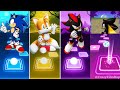 Sonic X 🔴 Tails 🔴 Shadow 🔴 Silver Sonic || Tiles Hop EDM RUSH 🎯🎶