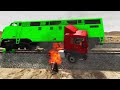 Flatbed Trailer McQueen Cars Transportation with Truck - Pothole vs Car #10- BeamNG.Drive