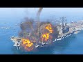 Israeli Navy Aircraft Carrier & Warships Destroyed by Irani Fighter Jets & Drones - GTA 5