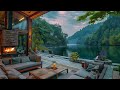 Morning Lakeside Ambience | Dreamy Scene 4K🌸Healing & Relaxing with Bird Singing & Lake Waves Sounds