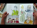 SKETCHBOOK TOUR 5 – Process, Inspiration & Artistic Growth in the last year in A4 sketchbook