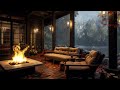 Cabin Comfort: Sleeping Amidst Thunderstorm and Crackling Fireplace