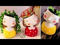 Best out of waste bottle | Cute doll with pots | Planter with plastic bottle | Arush diy craft ideas