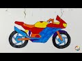 Cara Menggambar dan Mewarnai Mainan Motor | Glitter Sport Motor Coloring Pages | Bé học tô màu